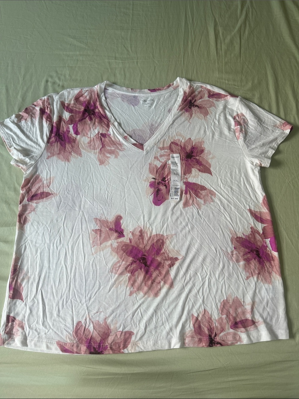(2) Nine West White V-Neck Tee